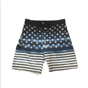 Ocean Current American Flag Swim Trunks